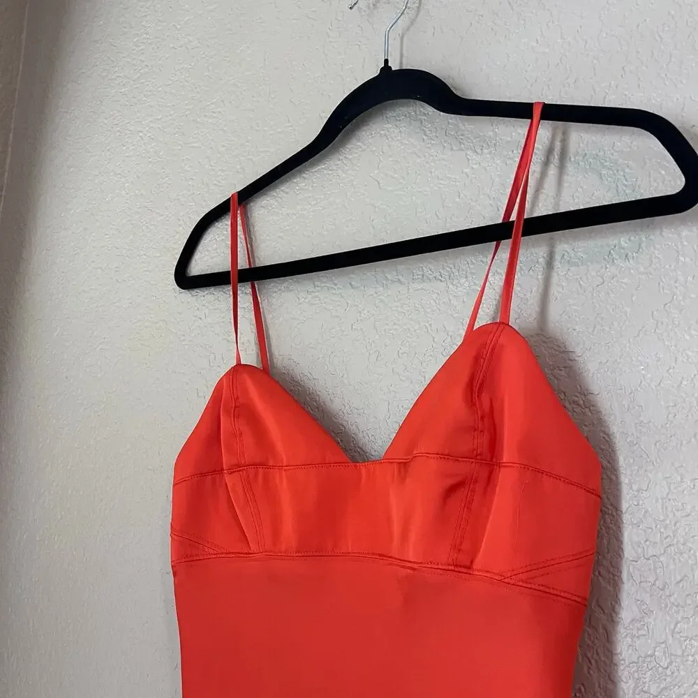 Free People Intimately Free Orange Slip Mini Dress Y2K 90s XS